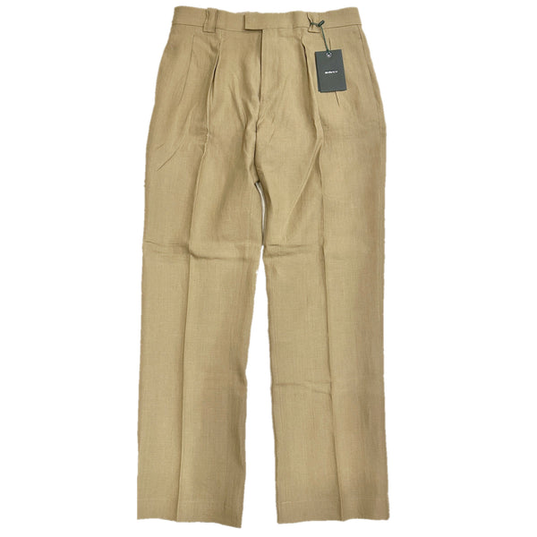 Berwich "Lucano" 2 pleated front Linen Trousers Made in Italy