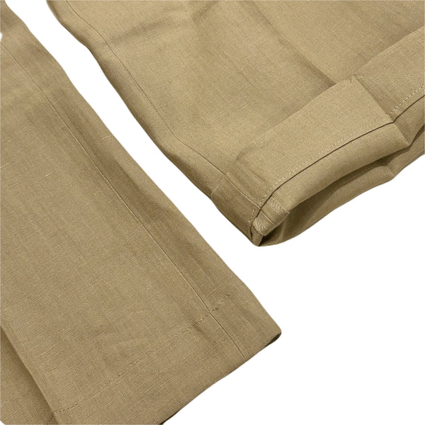 Berwich "Lucano" 2 pleated front Linen Trousers Made in Italy