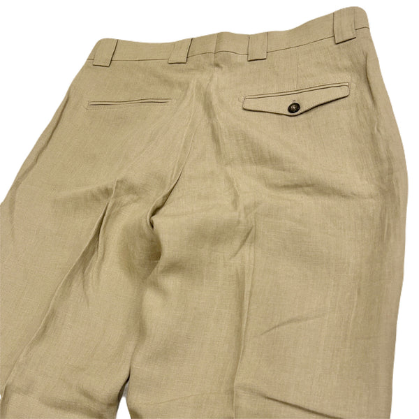 Berwich "Lucano" 2 pleated front Linen Trousers Made in Italy