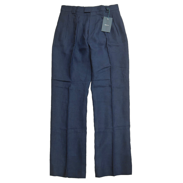 Berwich "Lucano" 2 pleated front Linen Trousers Made in Italy