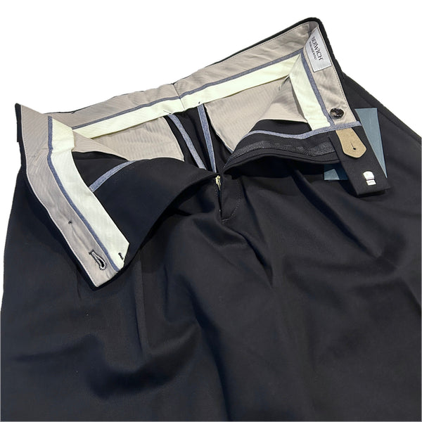 Berwich "Lucano" 2 pleated front "Brisbane Moss" Cotton Trousers Made in Italy