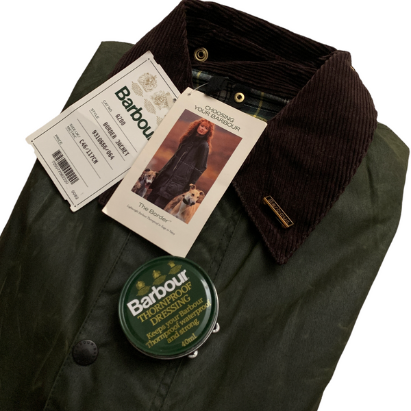 90's Dead Stock 3 Crest Vintage Barbour "Border" Sage (Size : 46)