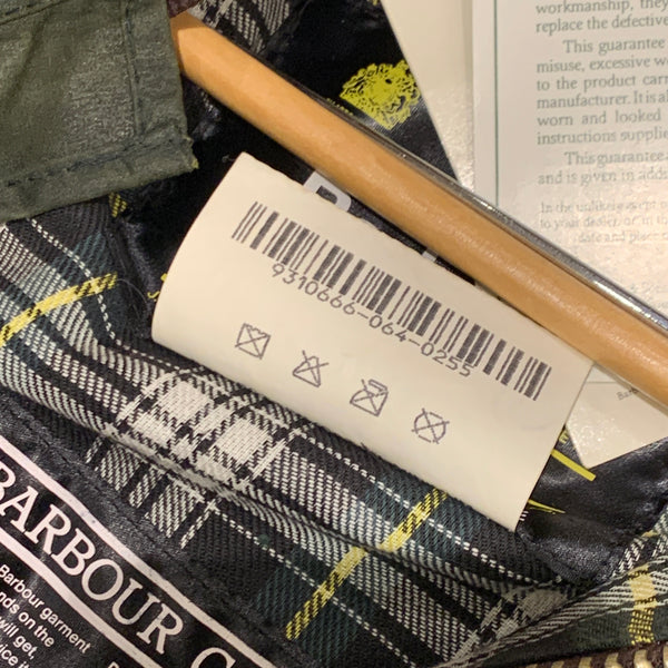90's Dead Stock 3 Crest Vintage Barbour "Border" Sage (Size : 46)