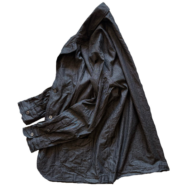 Salvatore Piccolo "Black Chambray Shirt Jacket" made in ITALY