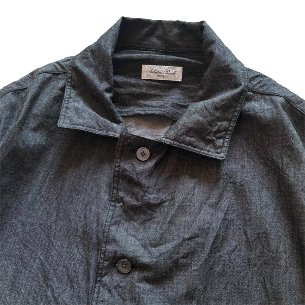 Salvatore Piccolo "Black Chambray Shirt Jacket" made in ITALY