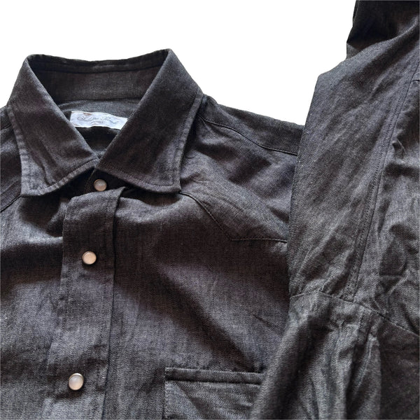Salvatore Piccolo "Black Chambray Western Shirt" Made in Italy