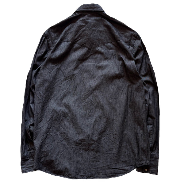 Salvatore Piccolo "Black Chambray Western Shirt" Made in Italy