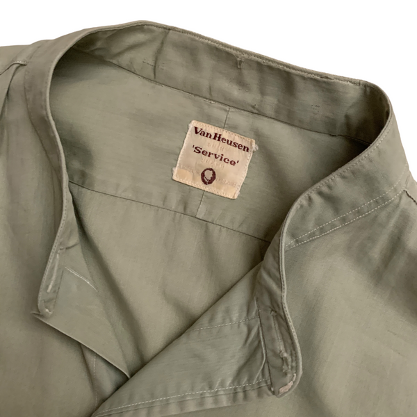 50's Vintage Van Heusen "Olive" Collarless Shirt Made in England