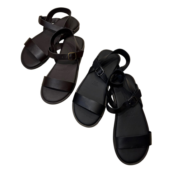 MAURO de BARI made in Italy Side Buckle Leather Sandal