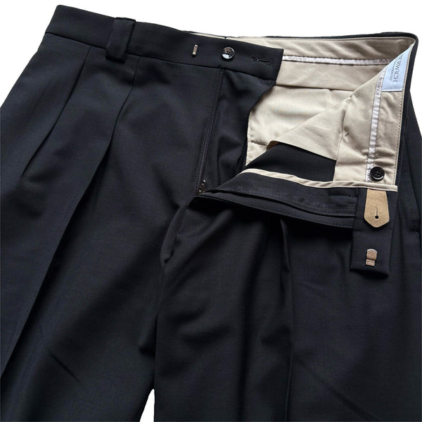 Berwich "Lucano" 2 pleated front Technical Wool Trousers Made in Italy