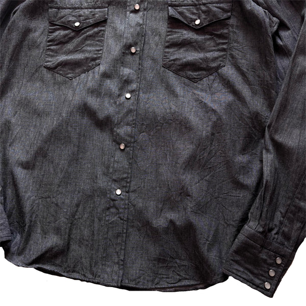Salvatore Piccolo "Black Chambray Western Shirt" Made in Italy