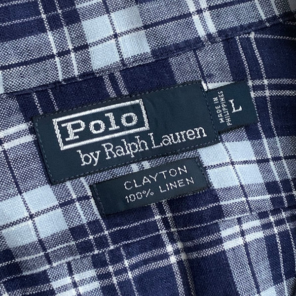 Old Ralph Lauren "CLAYTON 100% Linen" Short Sleeve Open Collar Shirts