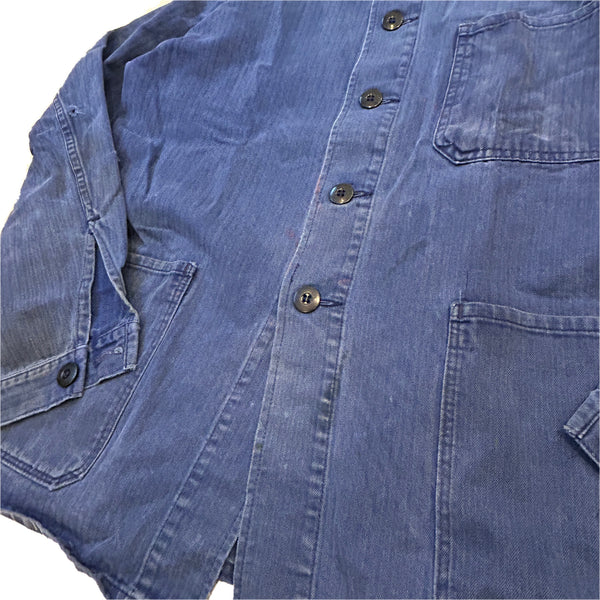 80s Vintage German Military HBT work Jacket / size 48