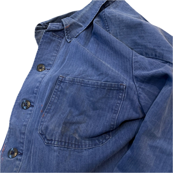 80s Vintage German Military HBT work Jacket / size 48