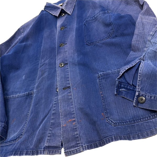 80s Vintage German Military HBT work Jacket / size 56