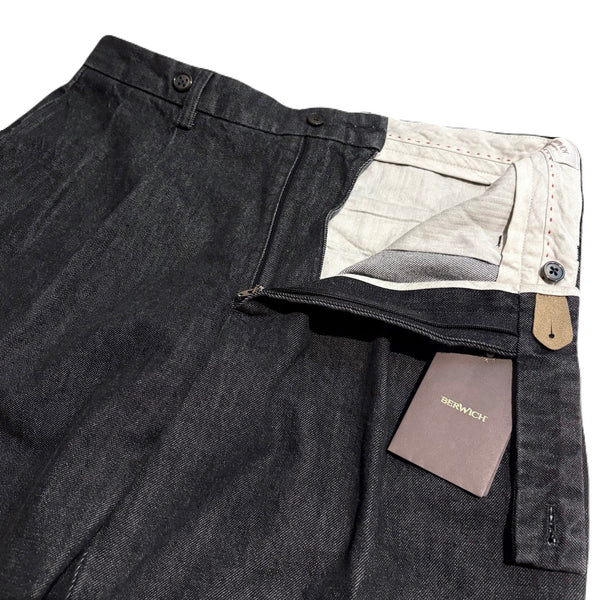 Berwich "Ardbeg" Black Denim Trousers Made in Italy