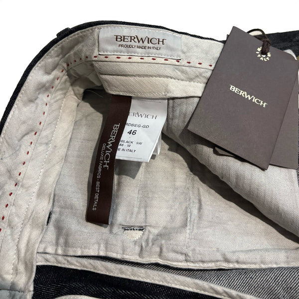 Berwich "Ardbeg" Black Denim Trousers Made in Italy