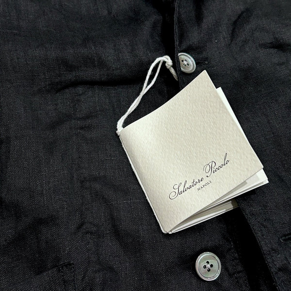 Salvatore Piccolo "Shirt Jacket / Black Linen" made in Italy