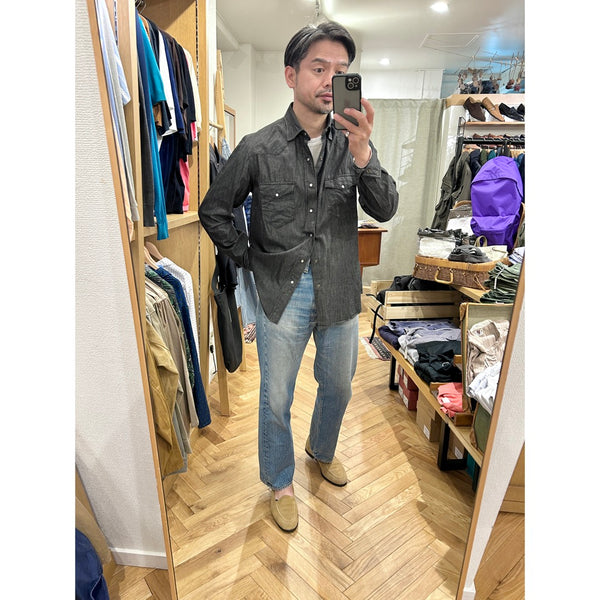 Salvatore Piccolo "Black Chambray Western Shirt" Made in Italy