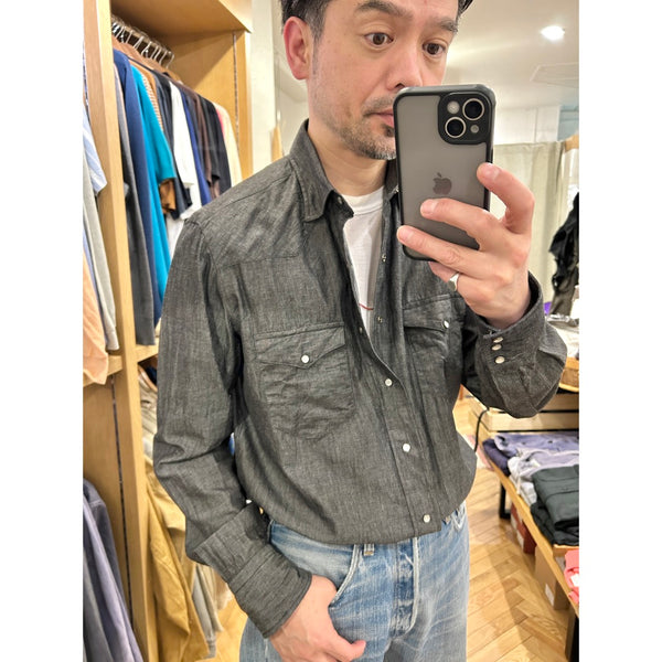 Salvatore Piccolo "Black Chambray Western Shirt" Made in Italy