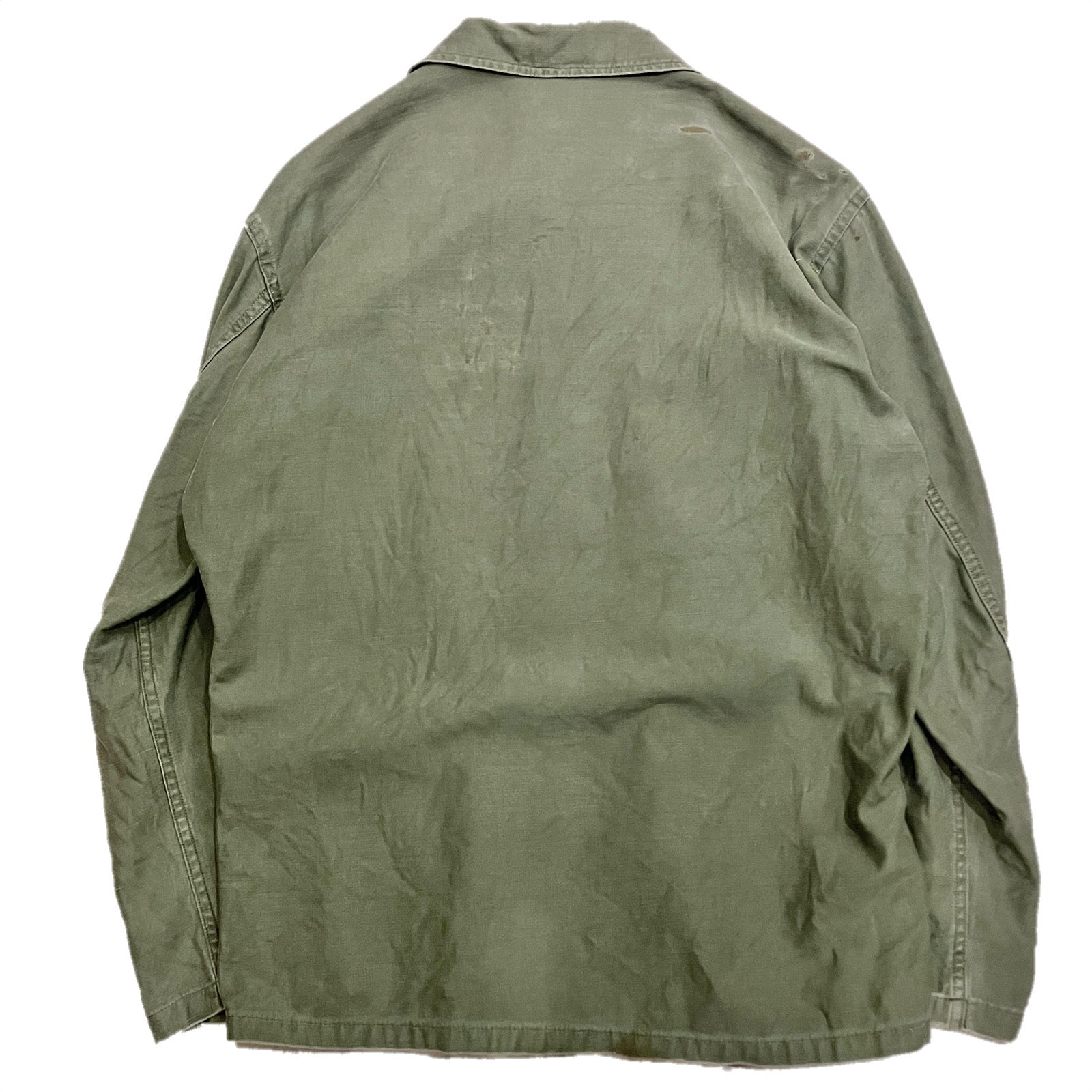 U.S. ARMY OG-107ユーティリティシャツ 1st MILITARY 実物 USED 米軍 OG-107 コットンサテン ユーティリティ