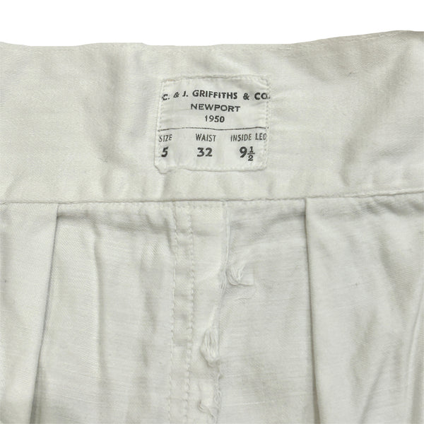 50s Vintage Royal Navy White Drill Short