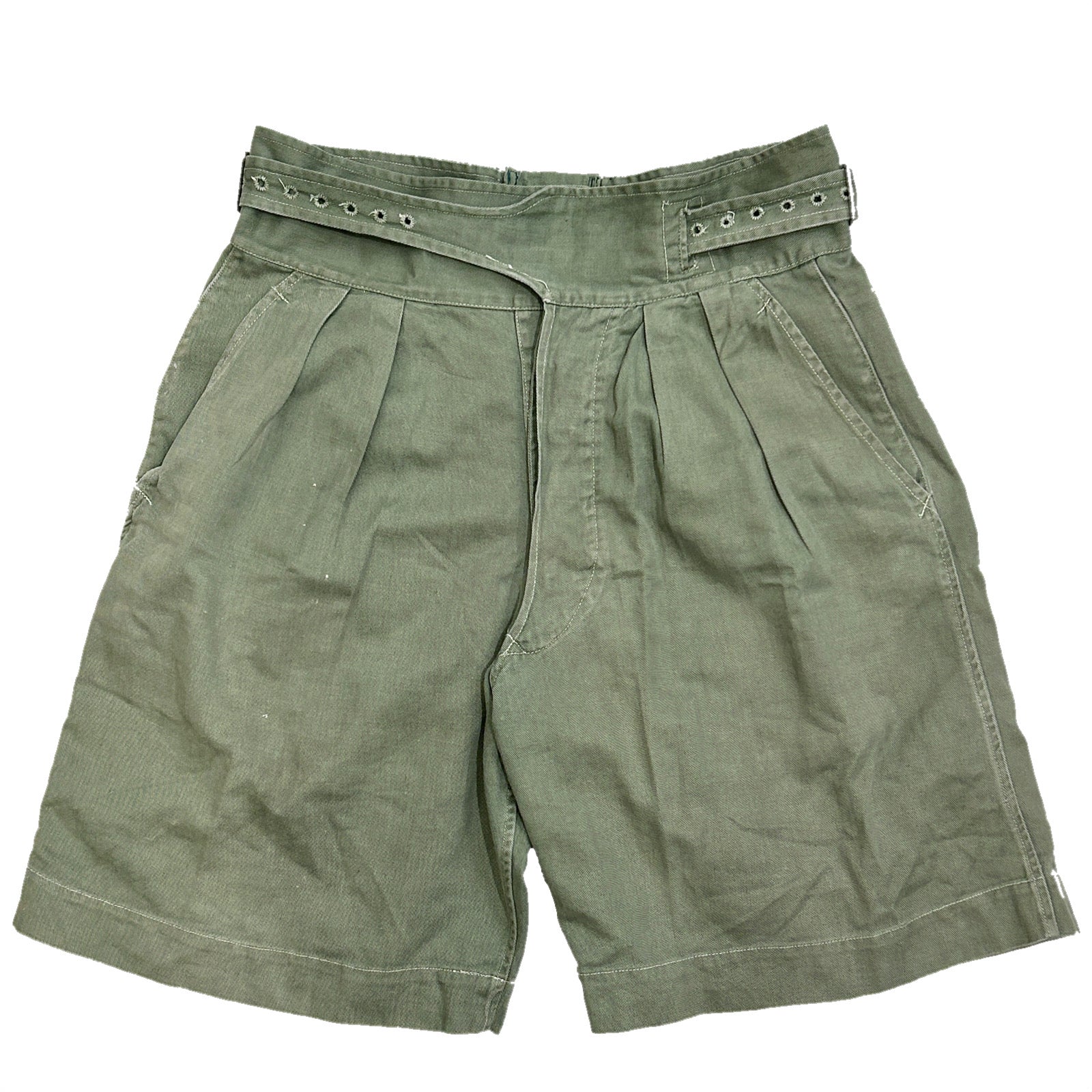 50s Vintage British Army 1950 Pattern Green Drill Shorts