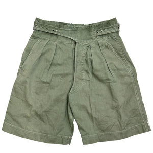 50s Vintage British Army 1950 Pattern Green Drill Shorts