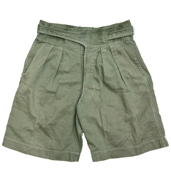 50s Vintage British Army 1950 Pattern Green Drill Shorts