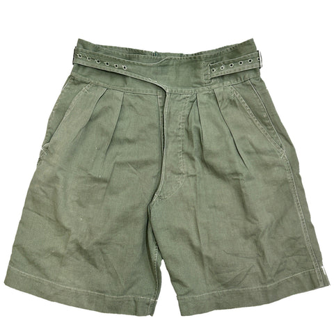 50s Vintage British Army 1950 Pattern Green Drill Shorts