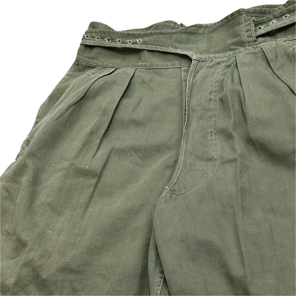 50s Vintage British Army 1950 Pattern Green Drill Shorts