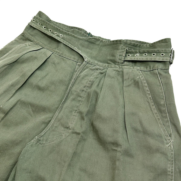 50s Vintage British Army 1950 Pattern Green Drill Shorts