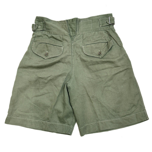 50s Vintage British Army 1950 Pattern Green Drill Shorts
