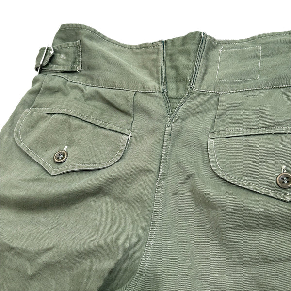 50s Vintage British Army 1950 Pattern Green Drill Shorts