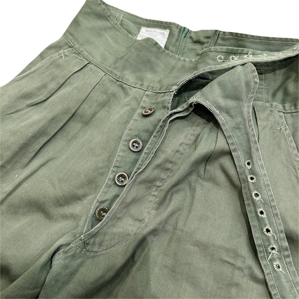 50s Vintage British Army 1950 Pattern Green Drill Shorts