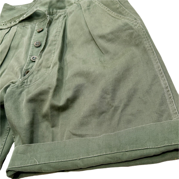 50s Vintage British Army 1950 Pattern Green Drill Shorts