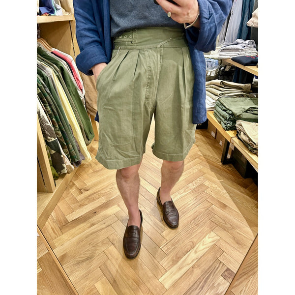 50s Vintage British Army 1950 Pattern Green Drill Shorts