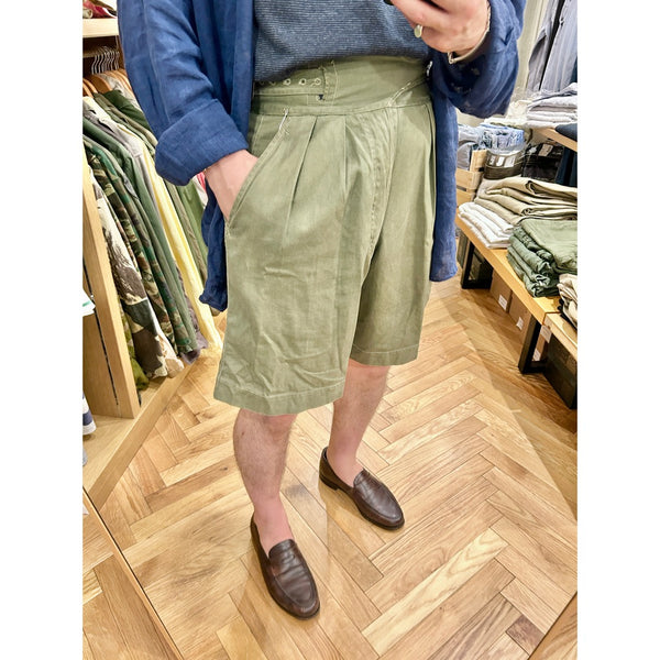 50s Vintage British Army 1950 Pattern Green Drill Shorts