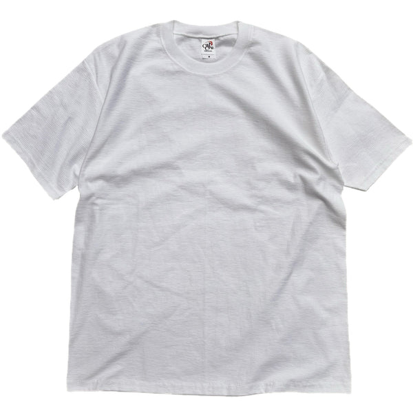Calcru wht x wht Micro stripe T Shirt Made in USA