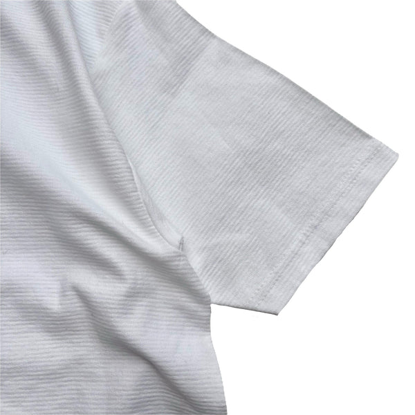 Calcru wht x wht Micro stripe T Shirt Made in USA