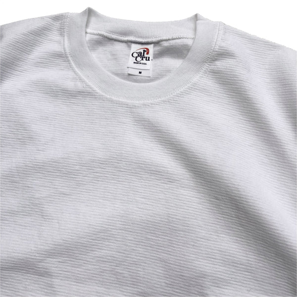 Calcru wht x wht Micro stripe T Shirt Made in USA