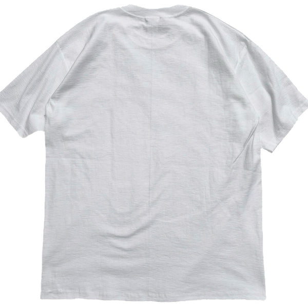 Calcru wht x wht Micro stripe T Shirt Made in USA