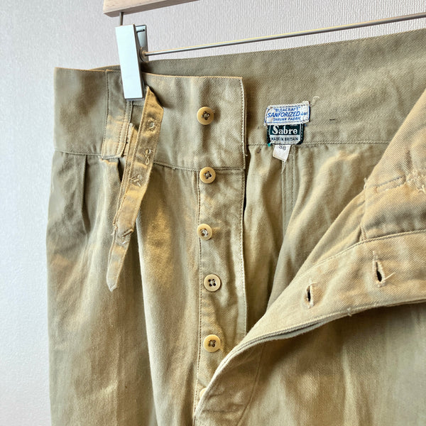 40-50s Vintage "Sabre" British Army Style Khaki Drill Shorts