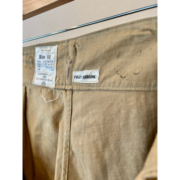 50s Vintage British Army 1949 Pattern Khaki Drill Trousers