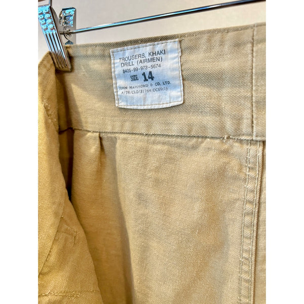 60s Vintage British Army "Airmen" Khaki Drill Trousers