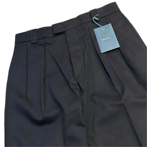 Berwich "Lucano" 2 pleated front "Brisbane Moss" Cotton Trousers Made in Italy