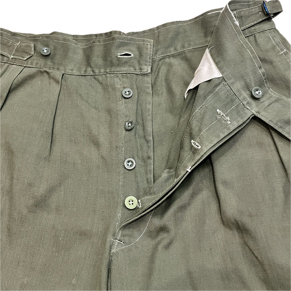 50s Vintage British Army Jungle Green Shorts