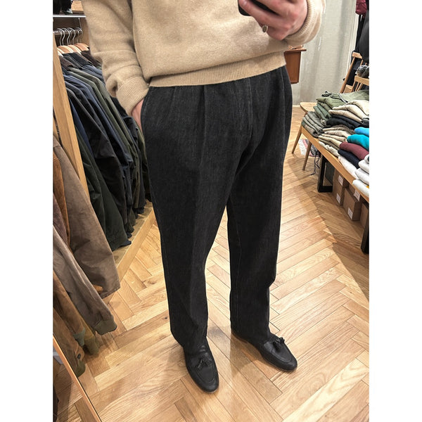 Berwich "Ardbeg" Black Denim Trousers Made in Italy