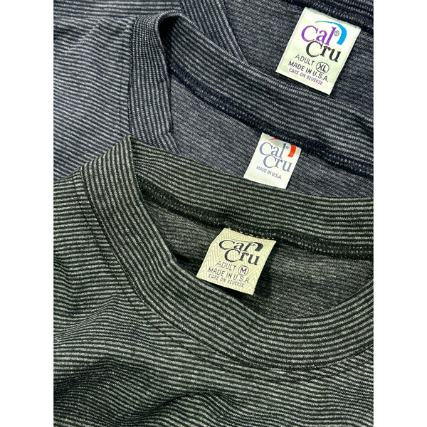 CalCru Micro Stripe Short Sleeve T-Shirt Made in USA