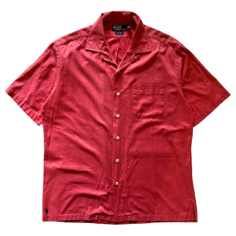 Old Ralph Lauren "CALDWELL" 100% Cotton Open Collar Shirt "Faded Red"